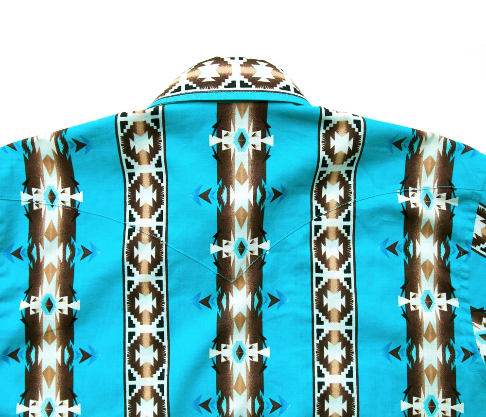 画像4: パンハンドルスリム ウエスタンシャツ ターコイズ/ブラウン（長袖）/Panhandle Slim Long Sleeve Western Shirt(Turquoise/Brown)