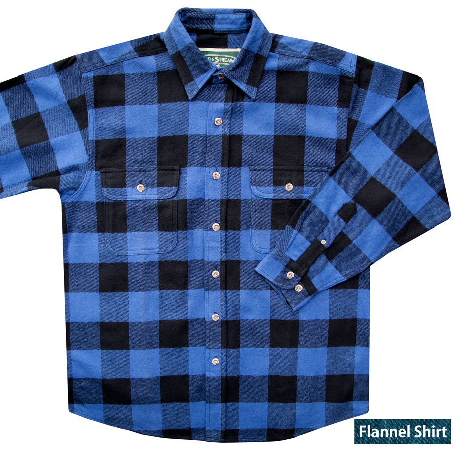 画像: フランネル シャツ（ブルー・ホワイト・グリーン 長袖）M（身幅60cm）/Field & Stream Heavyweight Flannel Shirt