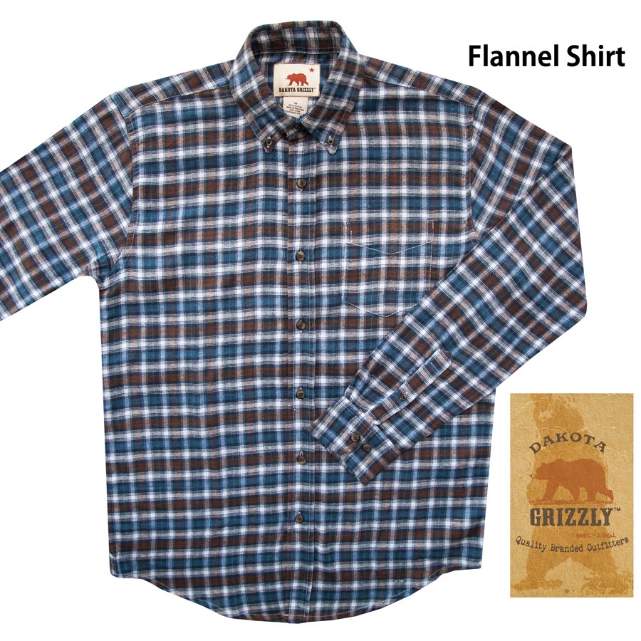 画像: ダコタ グリズリー フランネル シャツ ブルー・ブラウン・ホワイト（長袖）M/Dakota Grizzly Long Sleeve Flannel Shirt(Blue/Brown/White)