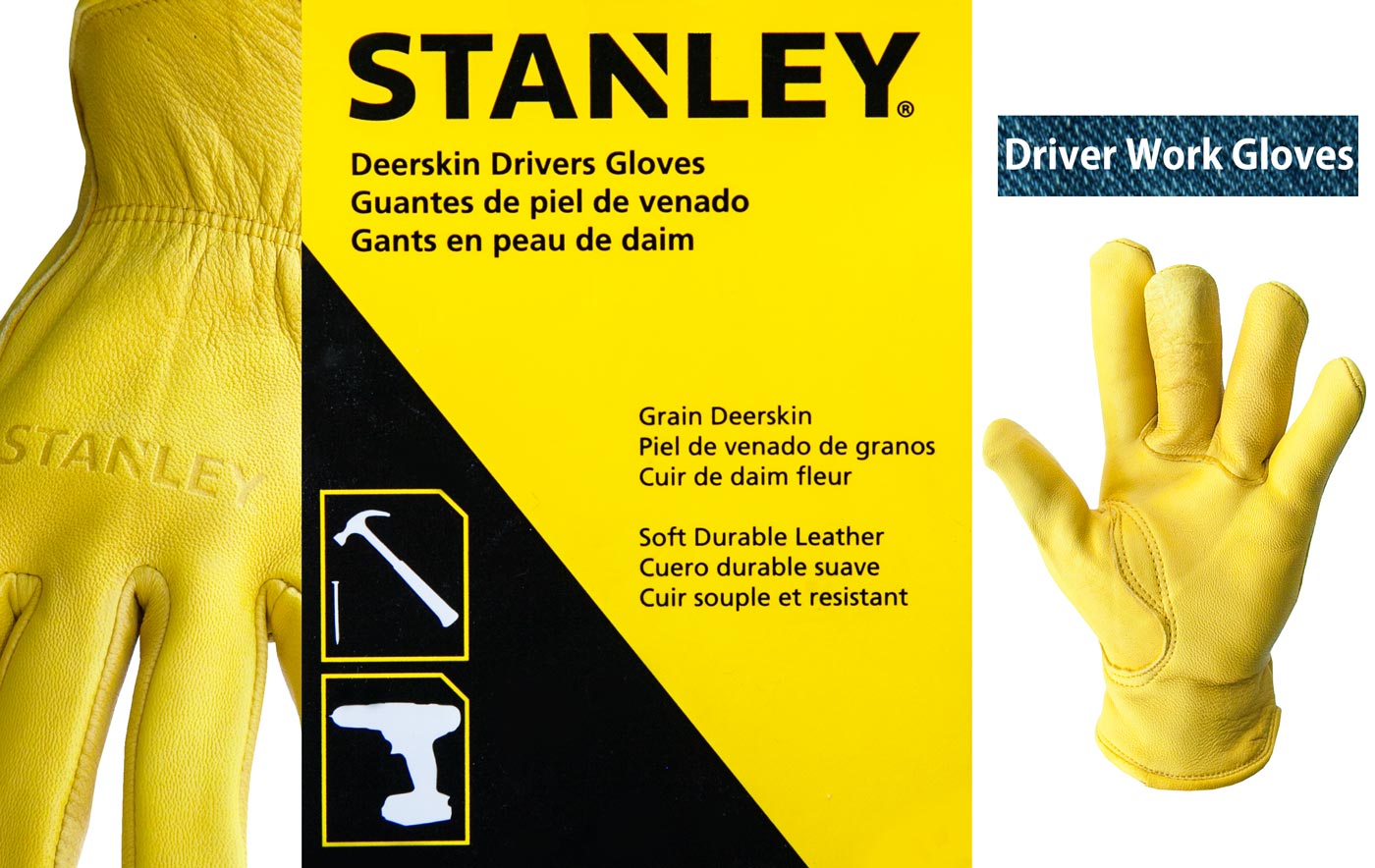 画像: スタンレー 鹿革手袋 パインイエロー（裏地なし）M/Stanley Genuine Deerskin Leather Gloves(Pine Yellow)