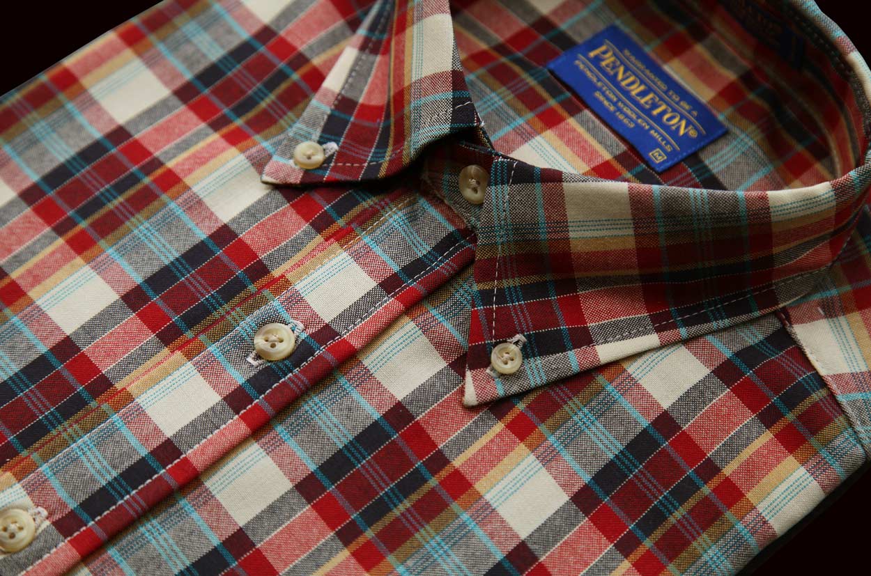 画像: ペンドルトン サーペンドルトン ウールシャツ（タン・ネイビー・バーガンディー）ラージサイズ XL（身幅約66cm）/Pendleton Sir Pendleton Wool Shirt