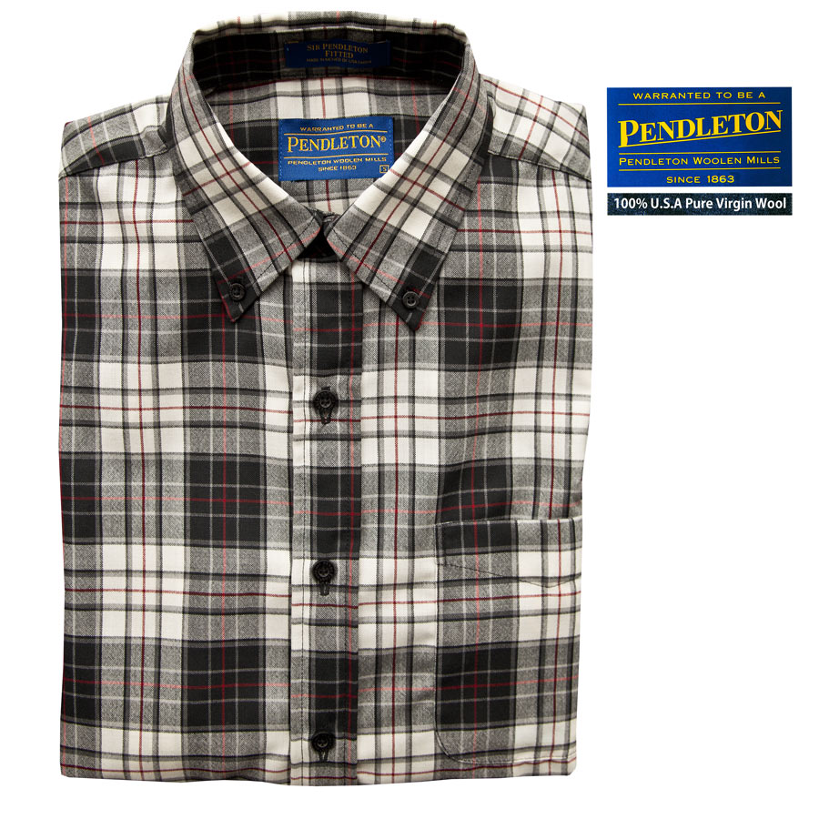 画像1: ペンドルトン サーペンドルトン フィッテッド ウールシャツ（ブラック・タン）/Pendleton Sir Pendleton Fitted Wool Shirt