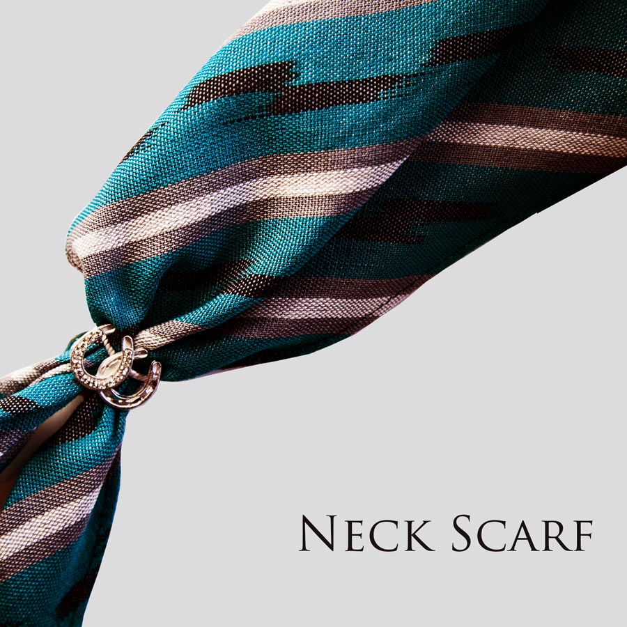 アメリカンカウボーイタイ ウエスタン ネックスカーフ(ターコイズ・ブラック・グレー)/Cowboy Tie/Western Neck Scarf(Turquoise/Black/Grey)