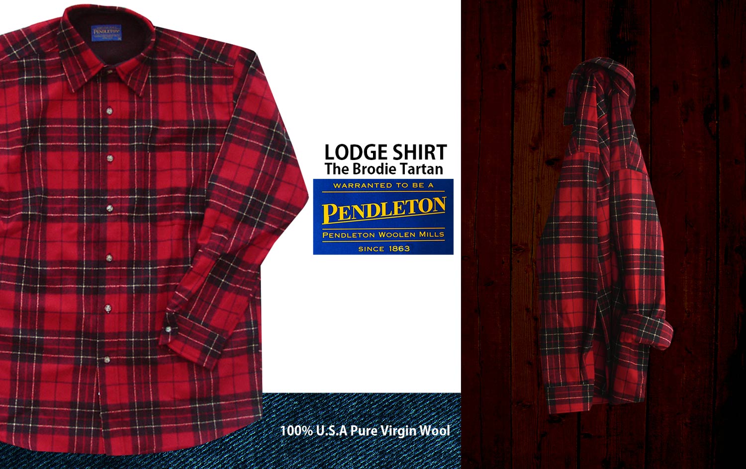 画像: ペンドルトン ウール シャツ ロッジシャツ ブロディータータン/Pendleton Pure Virgin Wool Lodge Shirt Brodie Tartan