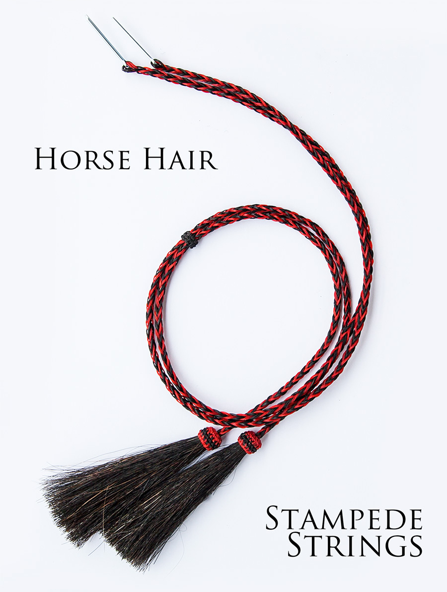 画像: ホースヘアー 馬毛 スタンピード ストリングス レッド・ブラック（ハット用あごひも）/Horse Hair Stampede Strings