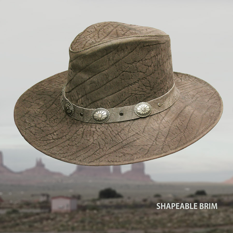 画像: レザー製 アメリカン コンチョ ハット（マッシュルーム）/UPF50+ Leather American Concho Hat(Mushroom)