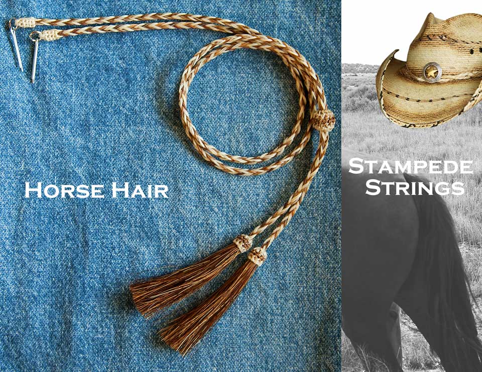 画像: ハット用 あご紐 ホースヘアー 馬毛 スタンピード ストリングス ブラウン・ナチュラル/Horse Hair Stampede Strings