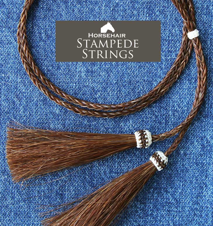 画像: アメリカン ウエスタン ホースヘアー 馬毛 スタンピード ストリングス ブラウン（ハット用あごひも）/Horse Hair Stampede Strings