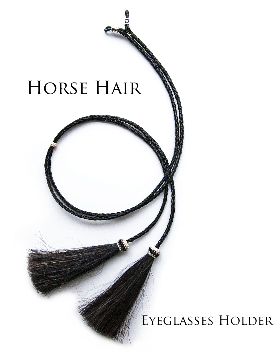 画像: メガネ用 サングラス用 ストラップ ホルダー 馬の毛 ホースヘアー タッセル付（ブラック）/Eyeglass Holder w/Tassels Horse Hair(Black)