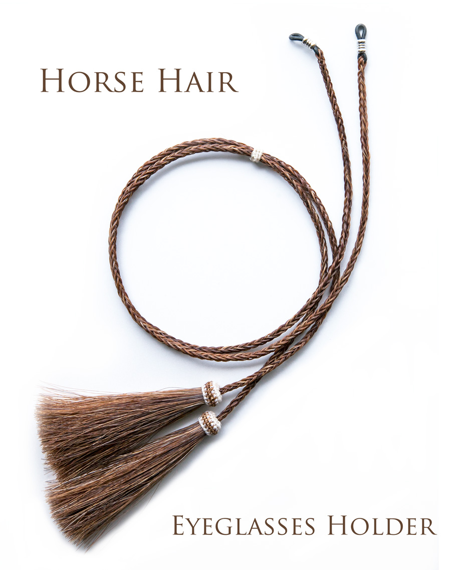 画像2: メガネ用 サングラス用 ストラップ ホルダー 馬の毛 ホースヘアー タッセル付（ブラウン）/Eyeglass Holder w/Tassels Horse Hair(Brown)