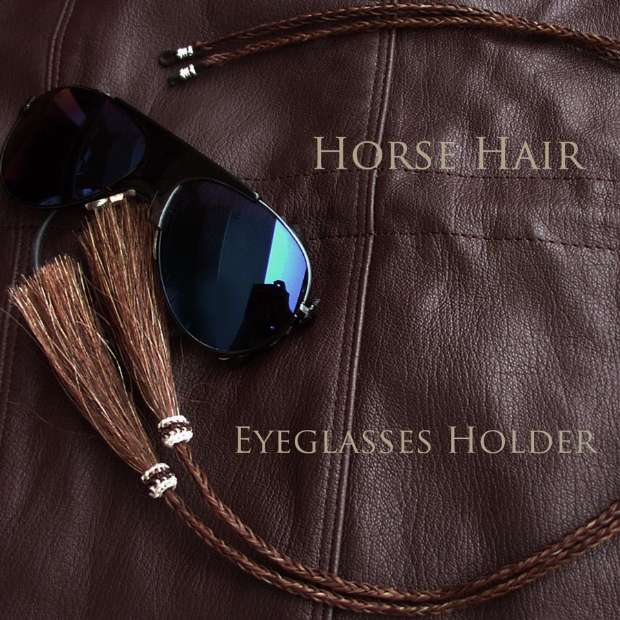 画像: メガネ用 サングラス用 ストラップ ホルダー 馬の毛 ホースヘアー タッセル付（ブラウン）/Eyeglass Holder w/Tassels Horse Hair(Brown)