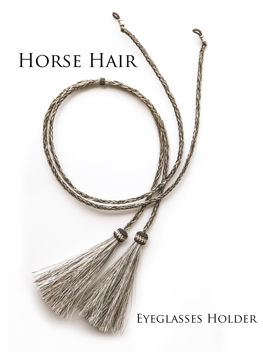 画像: メガネ用 サングラス用 ストラップ ホルダー 馬の毛 ホースヘアー タッセル付（グレー）/Eyeglass Holder w/Tassels Horse Hair(Grey)