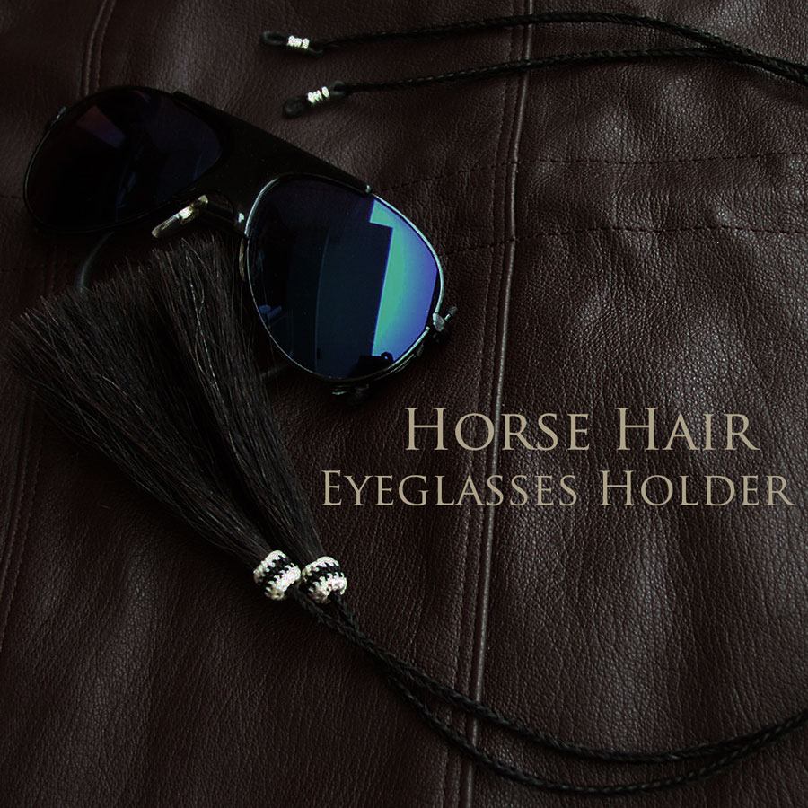 画像: メガネ用 サングラス用 ストラップ ホルダー 馬の毛 ホースヘアー タッセル付（ブラック）/Eyeglass Holder w/Tassels Horse Hair(Black)