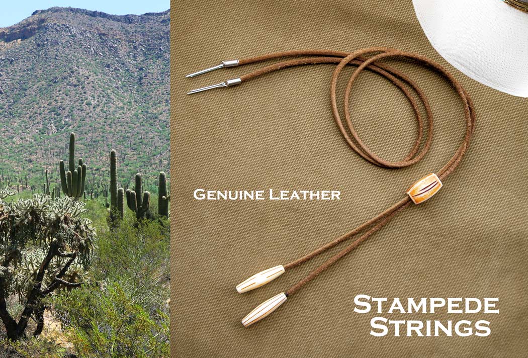 画像2: ハット用 あご紐 レザー製 スタンピード ストリングス （ナチュラル）/Leather Stampede Strings(Natural)