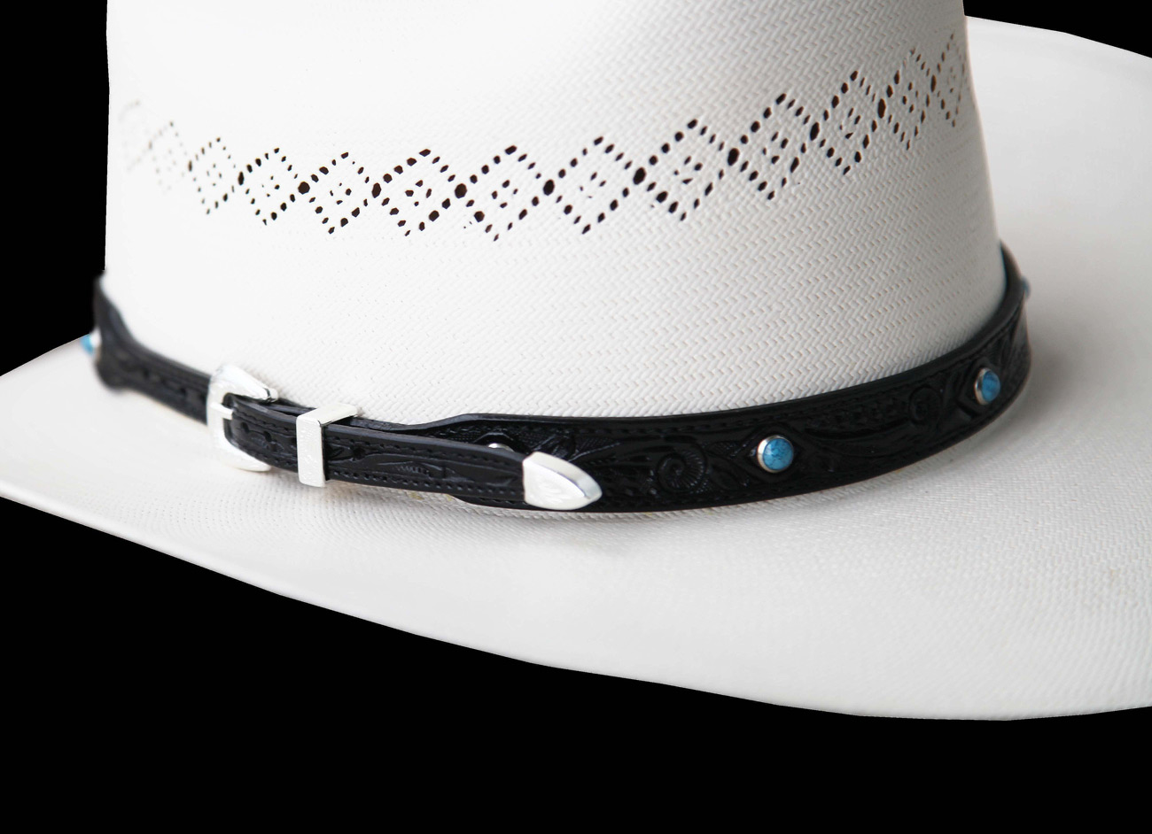 画像: レザー ハット バンド（クラフトブラック・ターコイズ）/Leather Hat Band(Black/Turquoise)