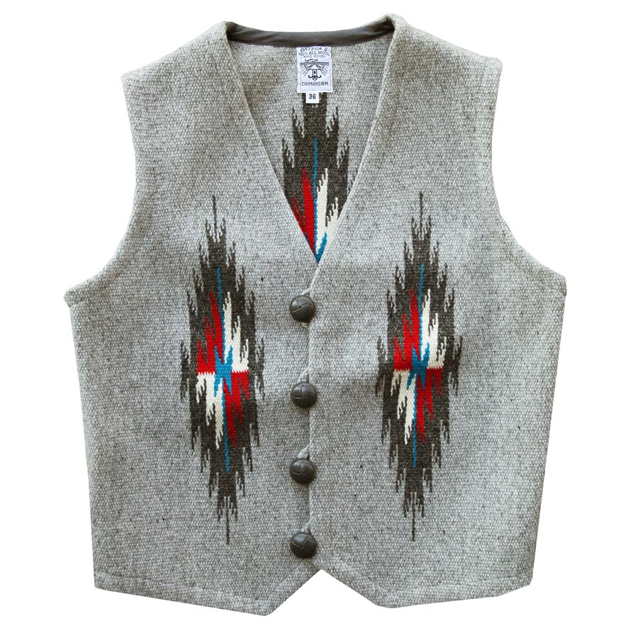 画像: オルテガ チマヨベスト 36・100%ウール手織り/CHIMAYO ORTEGA'S HAND WOVEN 100% ALL WOOL VEST