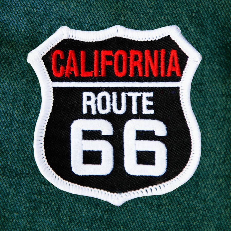 画像1: ワッペン ルート66 カリフォルニア ブラック・シルバー/Patch Route 66 California