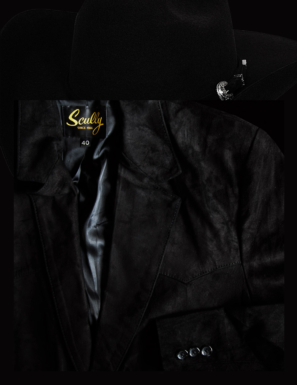 画像: スカリー レザー ジャケット（ブラック・ボアースエード）40/Scully Boar Suede Blazer(Black)