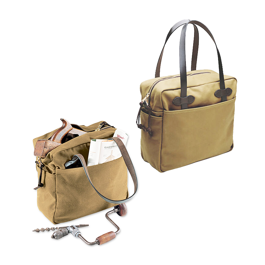 画像: フィルソン トートバッグ（ファスナー付き/カーキ）/Filson Tote Bag with Zipper(Tan)