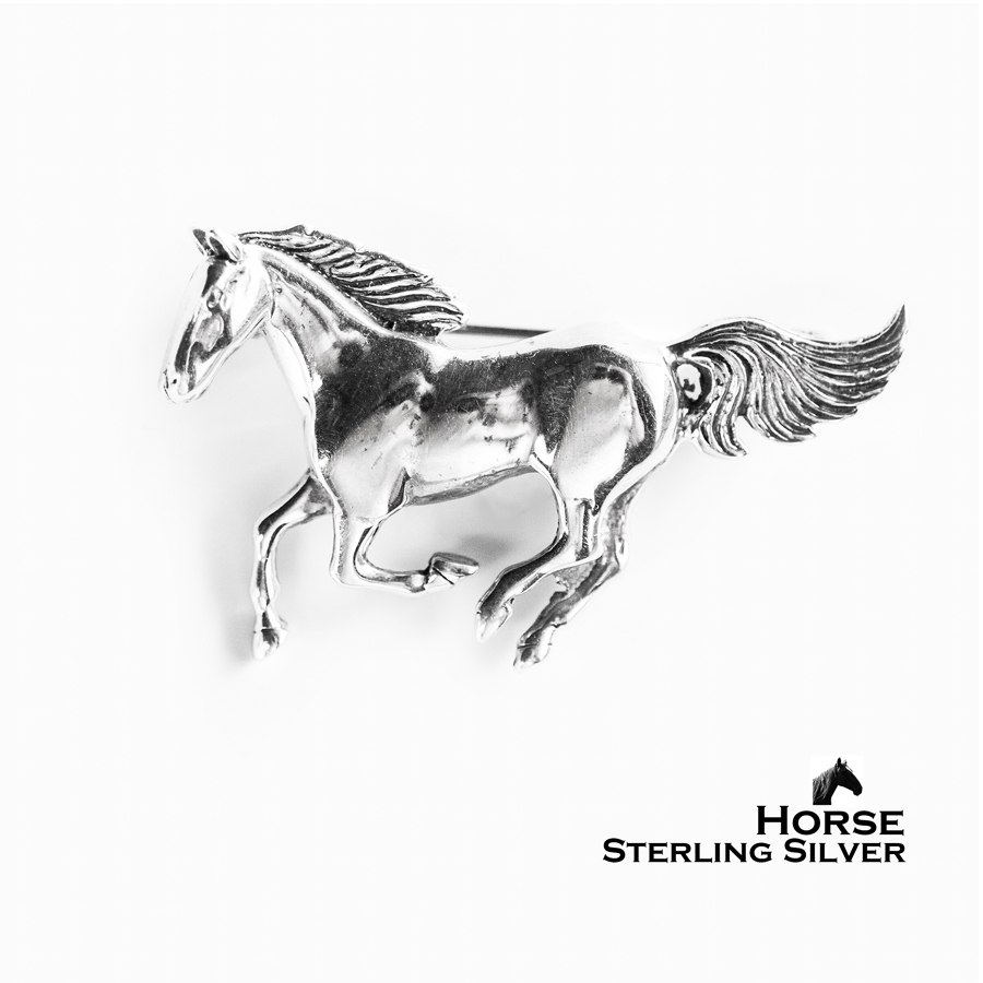 スターリングシルバー ホース 馬 ブローチ/Sterling Silver Horse Brooch