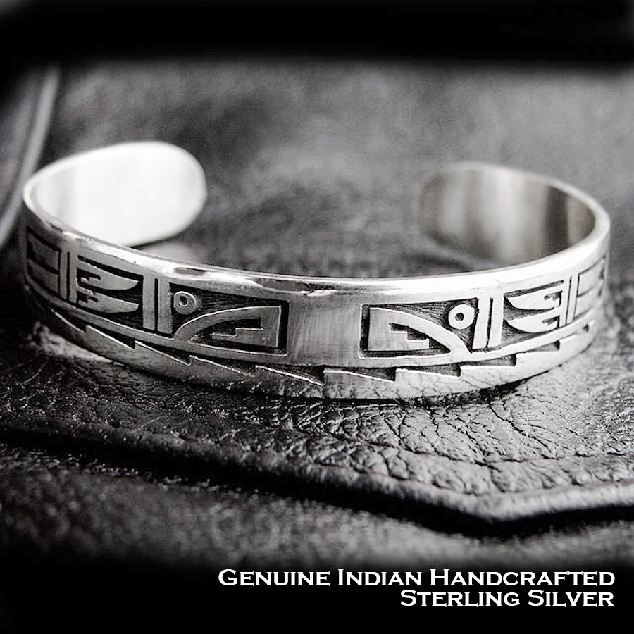 画像: ホピ ハンドメイド シルバー ブレスレット/Native American Hopi 925 Sterling Silver Bracelet