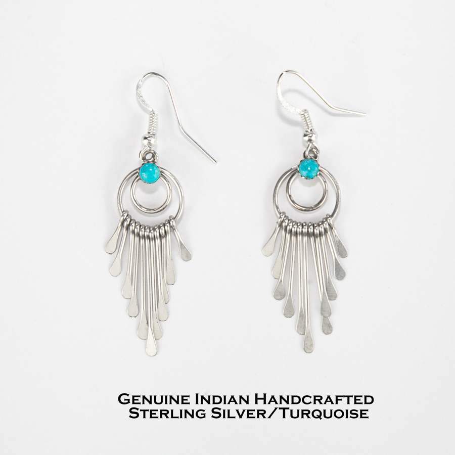 画像: ナバホ インディアン ハンドメイド スターリングシルバー ターコイズ ピアス/Navajo Handmade Sterling Silver Turquoise Earrings