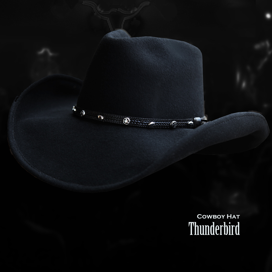画像: ブルハイド プレミアムウール カウボーイ ハット サンダーバード（スター・ブラック）/Bullhide Premium Wool Cowboy Hat Thunderbird(Black)