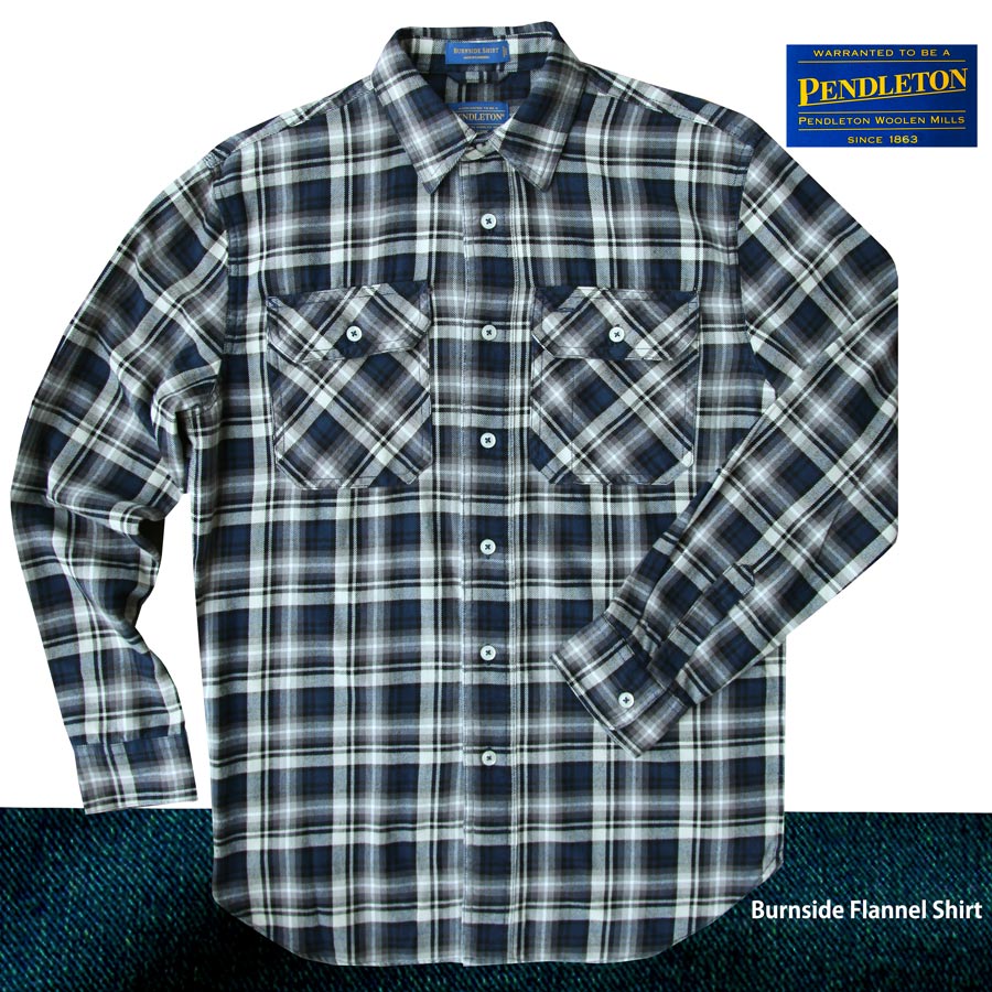 画像: ペンドルトン バーンサイド フランネル シャツ ネイビーS/Pendleton Burnside Flannel Shirt(Navy)