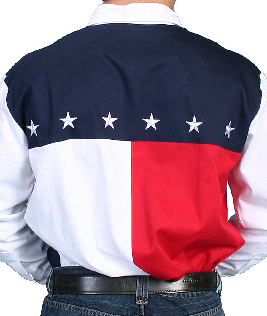 画像: スカリー USA 星条旗 アメリカ国旗 刺繍シャツ（メンズ 長袖/アメリカンフラッグ）/Scully Long Sleeve Western Shirt