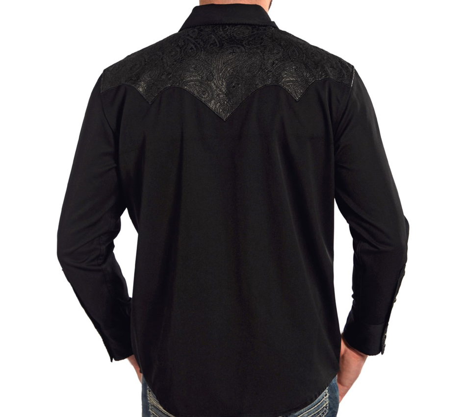画像3: パンハンドルスリム ブラックペーズリー 刺繍 ヨーク ウエスタン シャツ（長袖・ブラック）/Panhandle Slim Long Sleeve Western Shirt