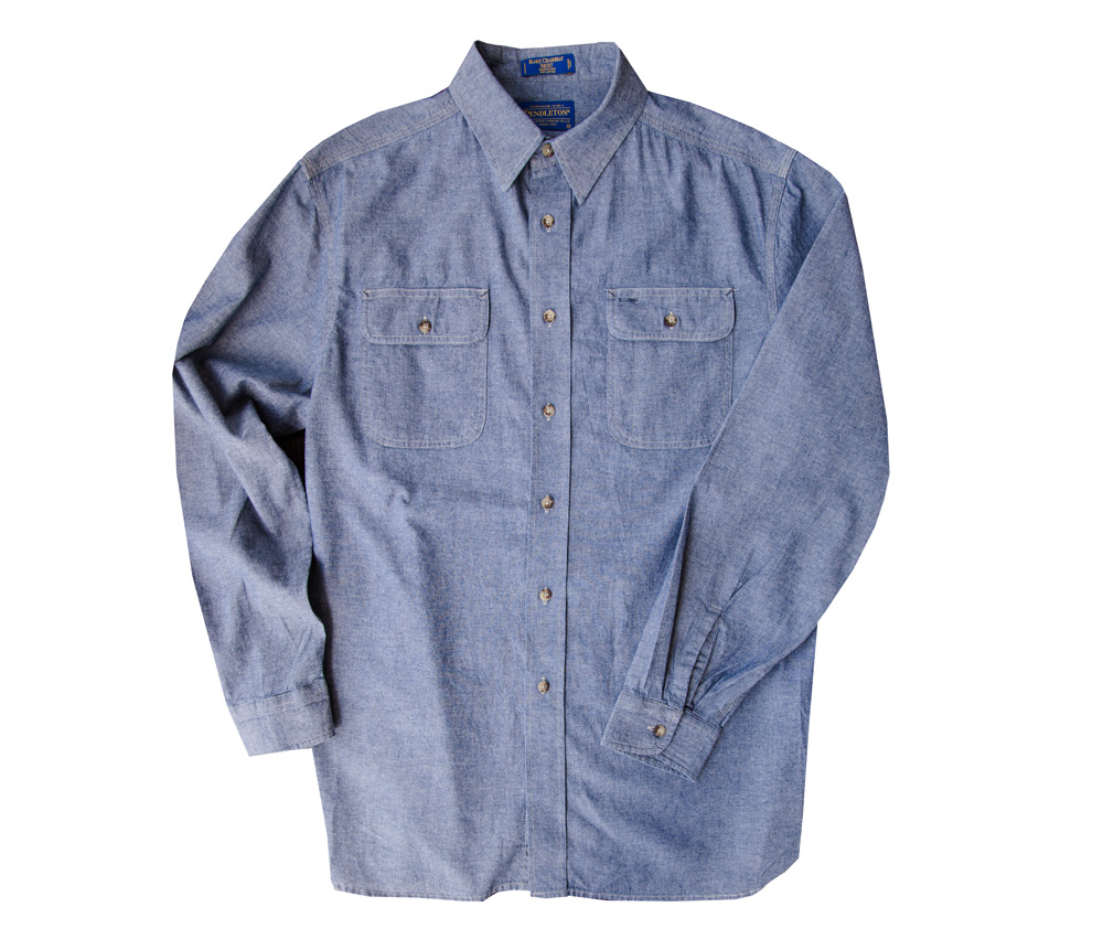 画像: ペンドルトン シャンブレー シャツ ブルー（長袖）大きいサイズ L（身幅約65cm）/Pendleton Long Sleeve Chambray Shirt(Blue)