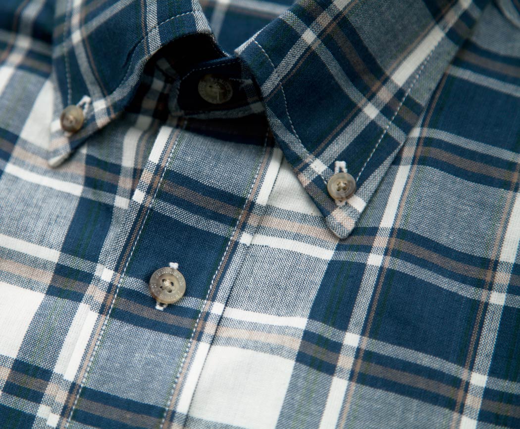 画像2: ペンドルトン オーシャンサイド シャツ ネイビー・タン（長袖）大きいサイズ L（身幅約60cm）XL（身幅約65cm）/Pendleton Long Sleeve Button-Down Shirt