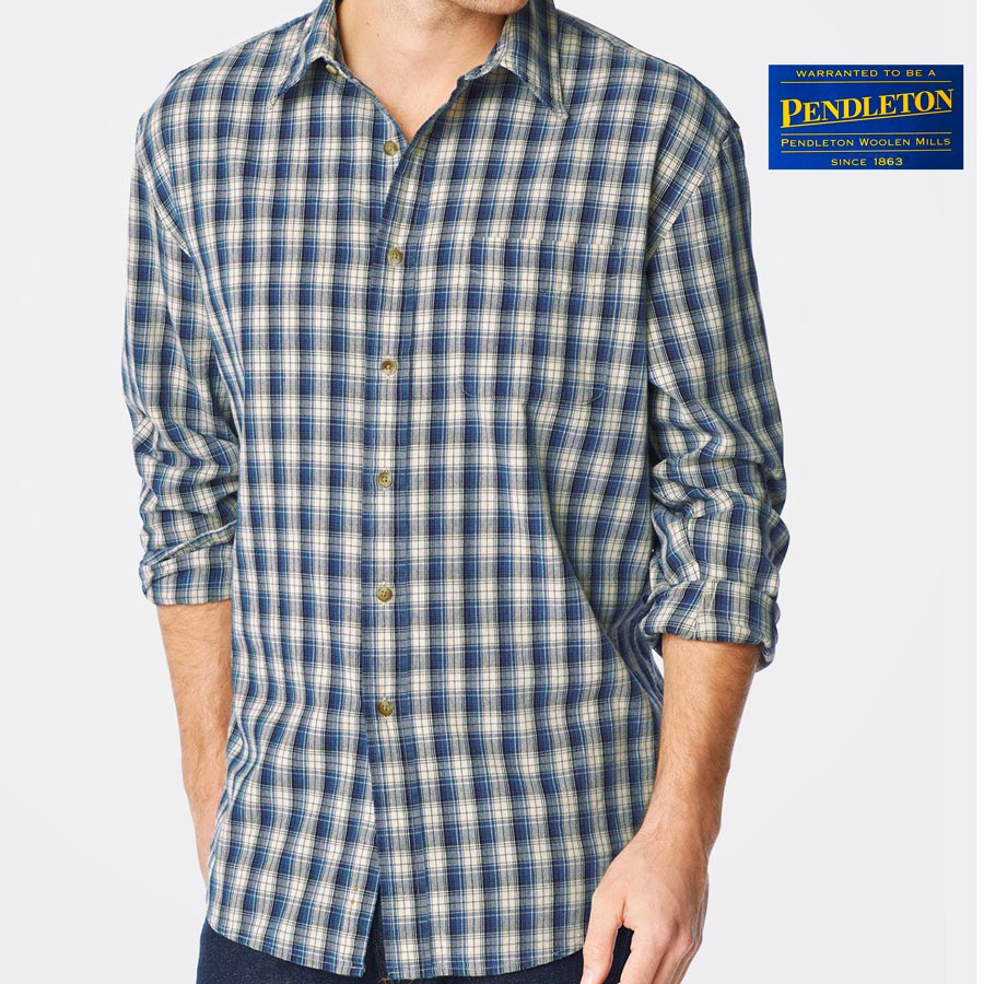 画像: ペンドルトン 長袖 シャツ フィッテッド インディゴブループラッド/Pendleton Long Sleeve Shirt(Indigo Blue Plaid)