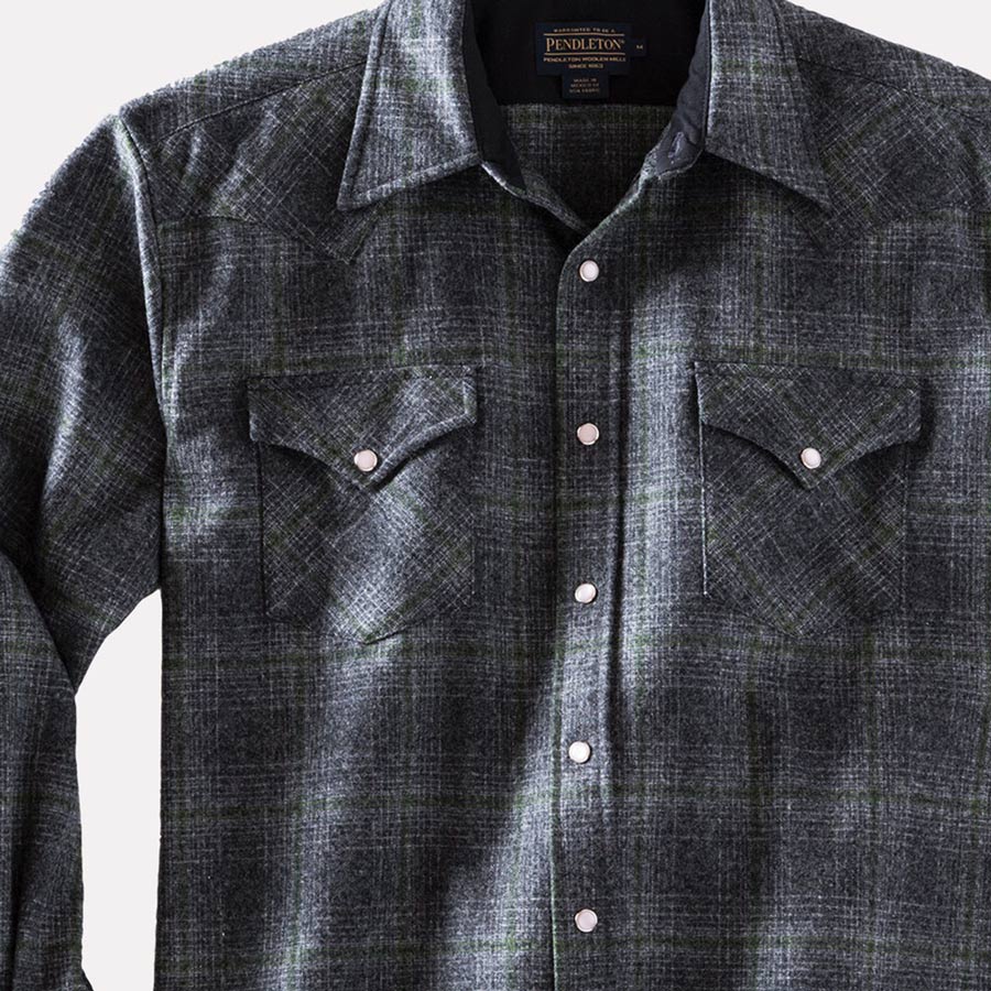 画像: ペンドルトン ウエスタンシャツ（オックスフォードグレー・セージ）S/Pendleton Western Shirt(Oxford Grey/Sage Ombre)