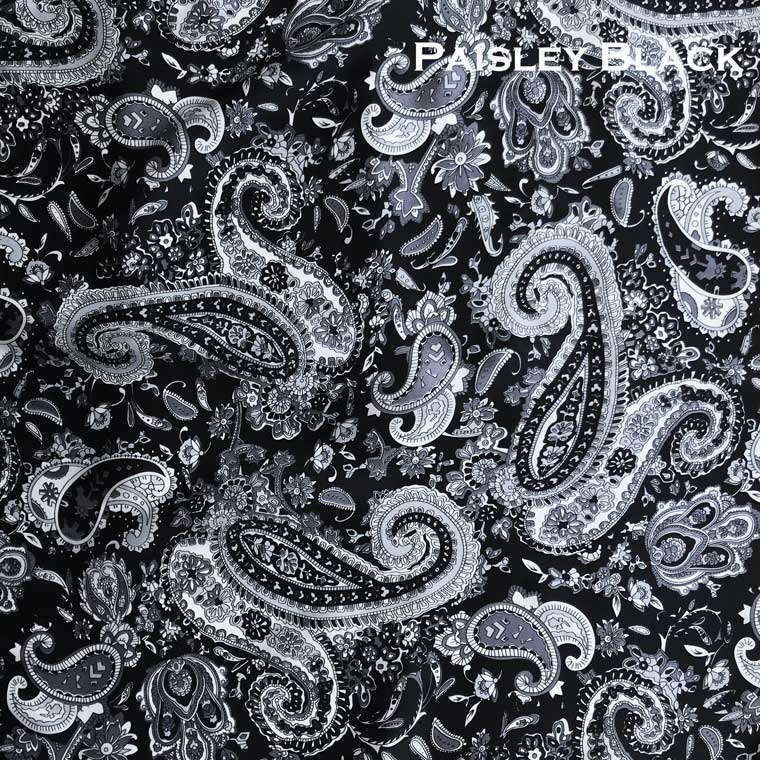 画像: カウボーイ 大判スカーフ ワイルドラグ ペイズリー ブラック/100% Silk Wild Rags(Paisley/Black)