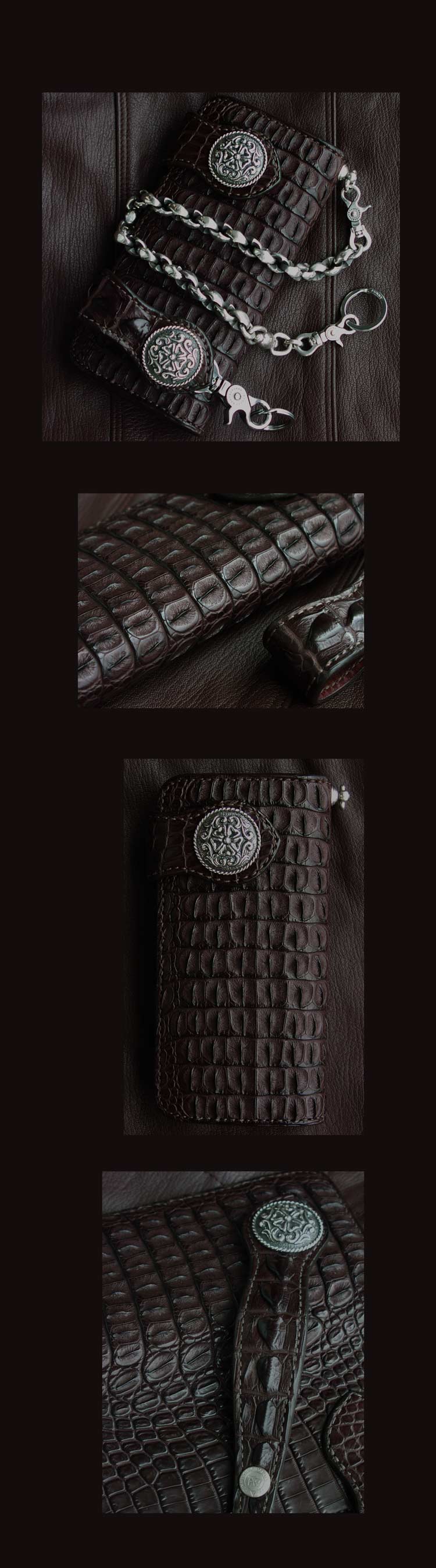 画像: ファニー ライダースウォレット（ホーンバックナイルクロコダイル・ダークブラウン/VICTOR37MM・SE-1）/Funny Rider's Wallet(Horn Back Nile Crocodile・Dark Brown)