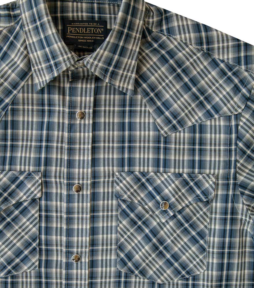 画像: ペンドルトン 半袖 ウエスタン シャツ ブルー・クリーム/Pendleton Shortsleeve Western Shirt