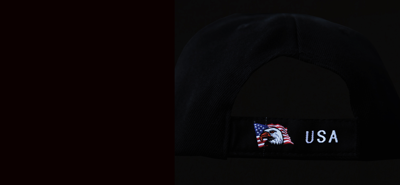 画像: アメリカンイーグル＆アメリカンフラッグ シャドウつき 刺繍 キャップ（ブラック）/Baseball Cap(Black)