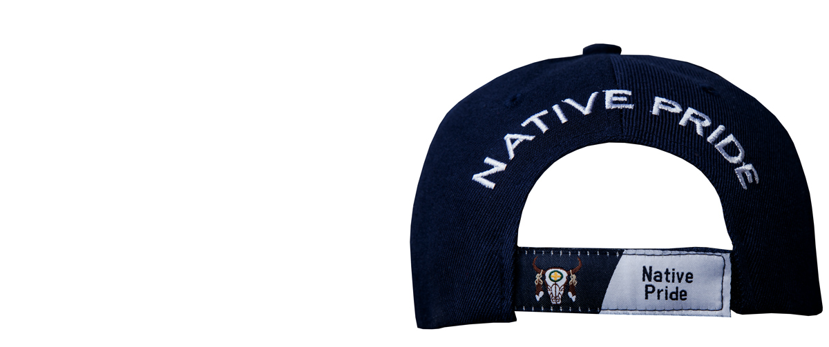 画像: ネイティブプライド シャドウつき 刺繍 キャップ フェザー ブルスカル（ネイビー）/Native Pride Embroidered Cap Feather Bull Skull(Navy)