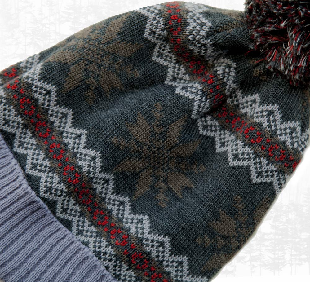 画像: ペンドルトン ニット帽 ニットキャップ スノー（ブラウン・ライトブラウン）/Pendleton Cap With Pom Pom(Charcoal Fair Isle)