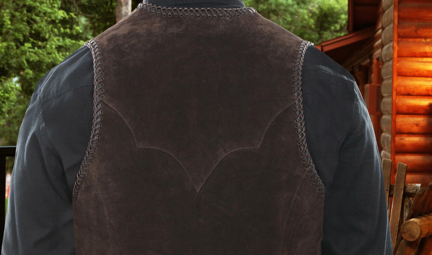 画像: スカリー ハンドレース&コンチョ ウエスタン フリンジ レザー ベスト（ブラウン）/Scully Handlaced Concho Vest(Expresso)