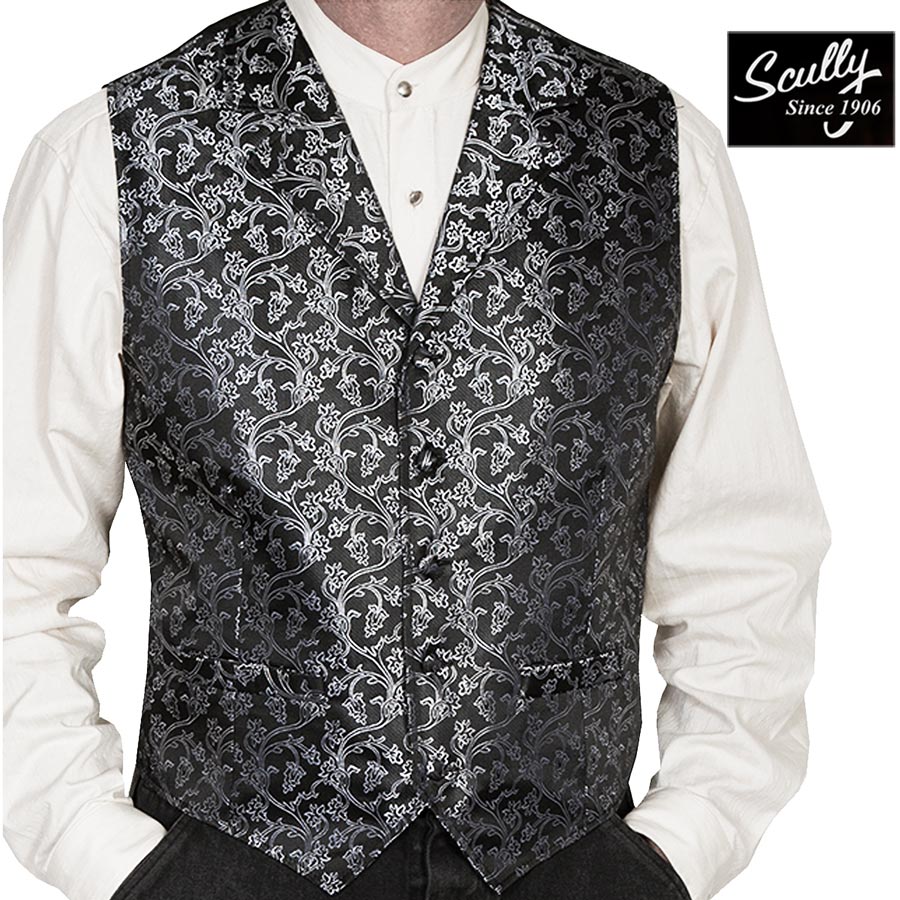 画像2: スカリー オールドウエスト ベスト（ワイルドヴァイン・ダークグレー）/Scully Old West Vest (Wild Vine/Dark Grey)