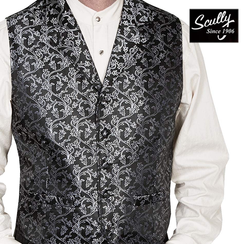 画像: スカリー オールドウエスト ベスト（ワイルドヴァイン・ダークグレー）/Scully Old West Vest (Wild Vine/Dark Grey)