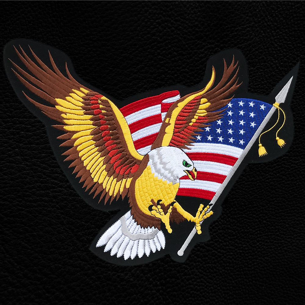 画像: ワッペン ラージサイズ アメリカンイーグル&星条旗 （29cm×34cm）/Patch American Eagle& U.S.Flag