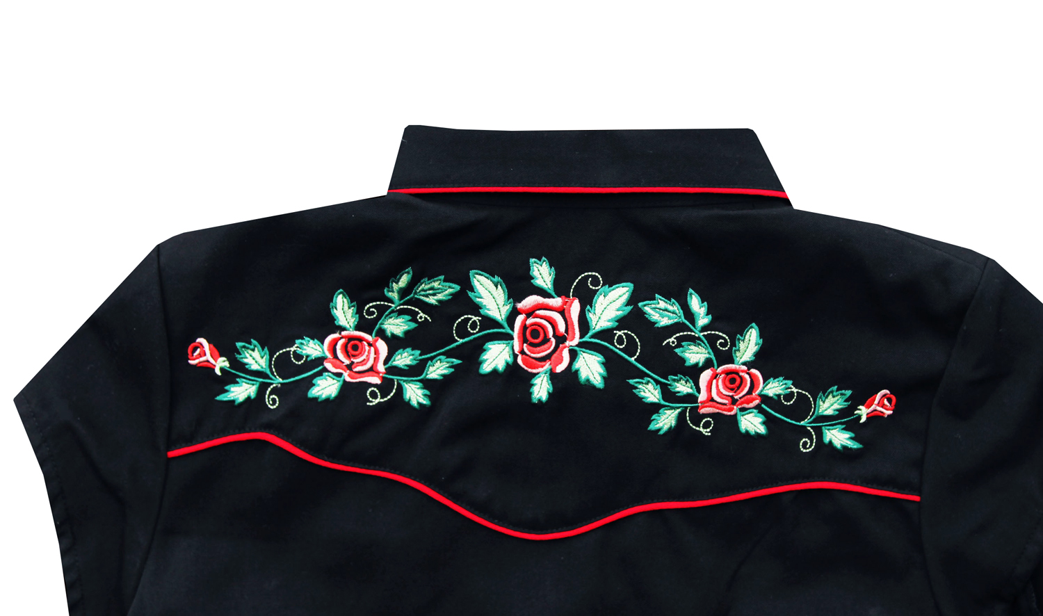 画像: スカリー ウエスタン 刺繍 シャツ ブラック キャップスリーブ/Scully Western Shirt(Women's)