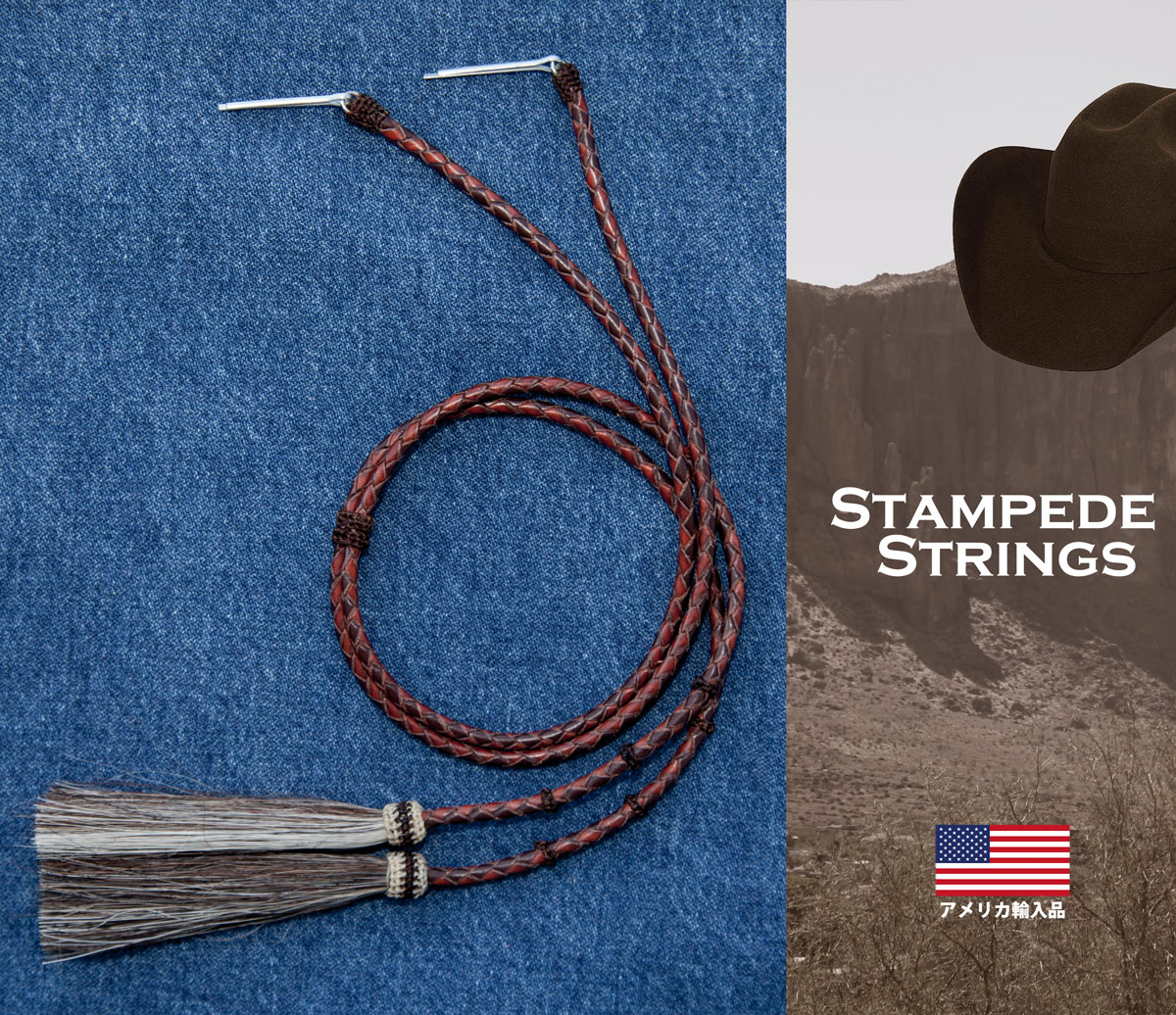 画像2: ハット用 あごひも レザー&ホースヘアー アメリカン ウエスタン スタンピード ストリングス ブラウン2色・ブラウン/Leather w/horse Hair Stampede Strings