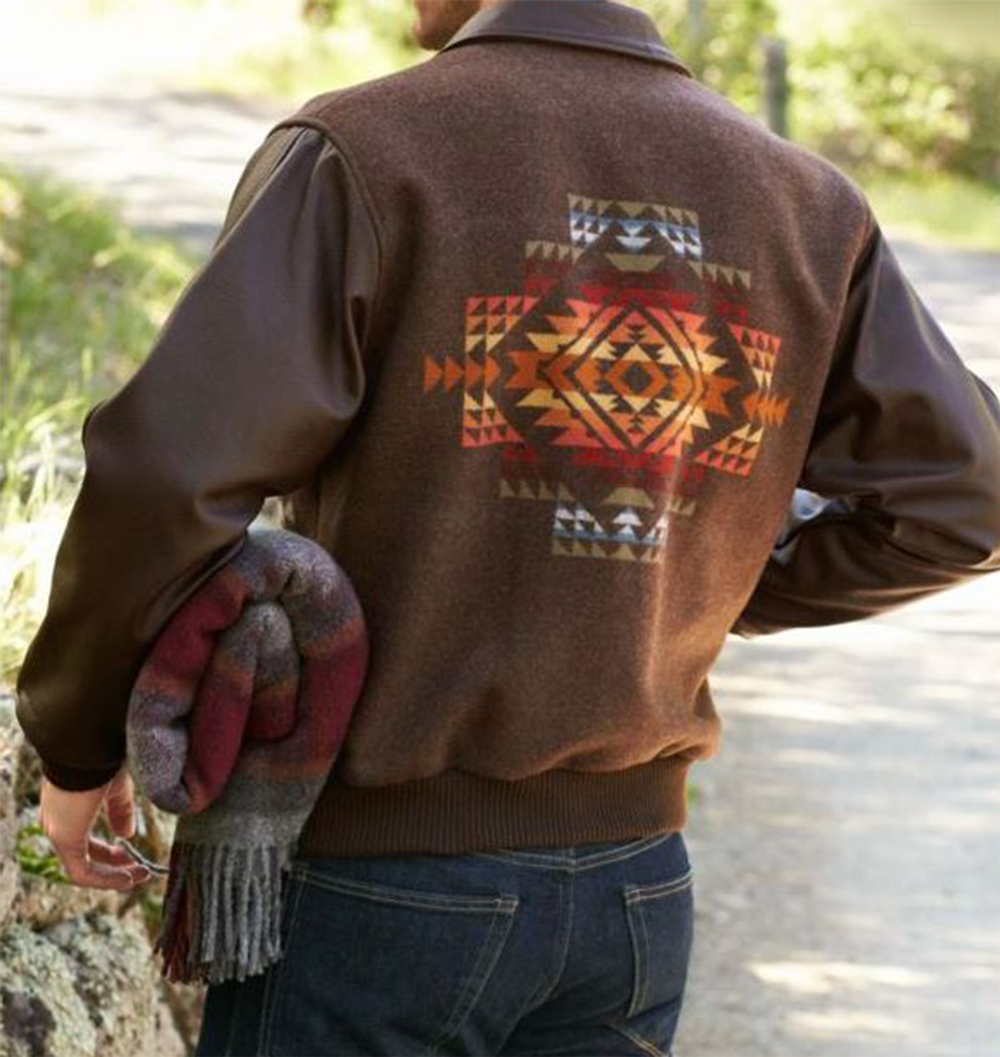 画像: ペンドルトン ウール・レザー ジャケット ブラウン（Pueblo Dwelling）/Pendleton Cassidy Coat