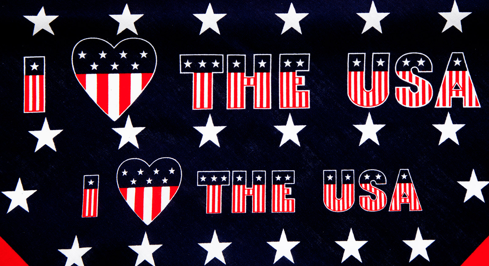 画像: ハバハンク バンダナ アイ❤ラブ U.S.A アメリカ国旗 星条旗 ★スター ❤ハート/HAV-A-HANK Bandana I LOVE THE U.S.A