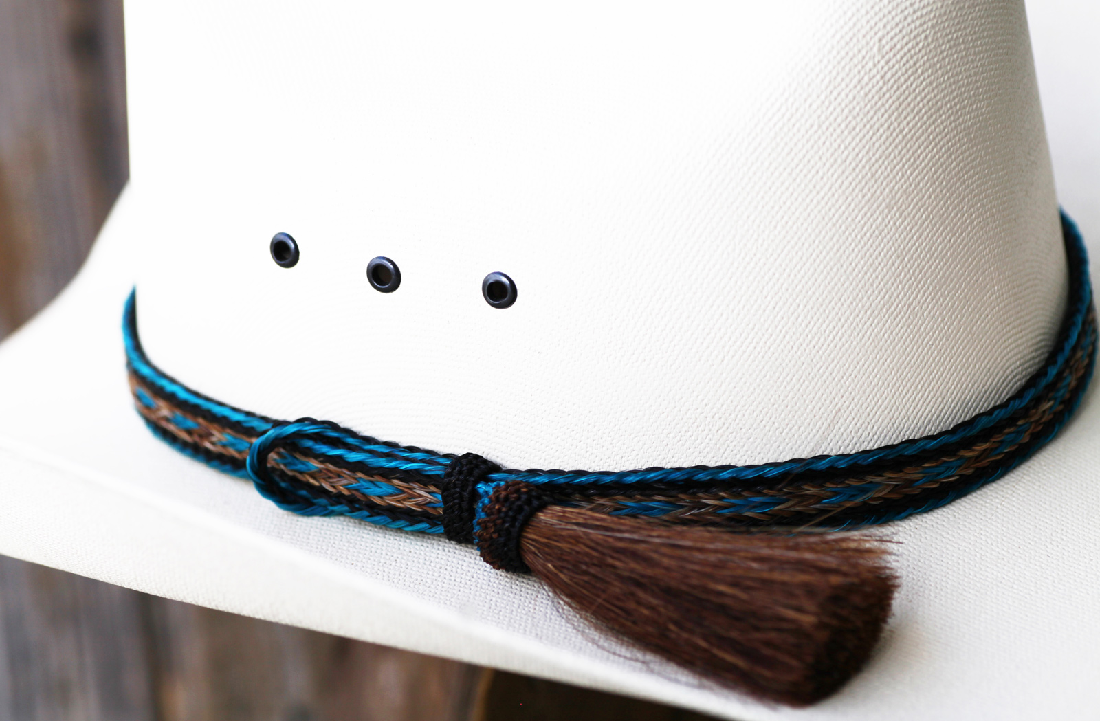 画像: ホースヘアー 馬毛 ウエスタン ハット バンド（ターコイズ）/Horse Hair Hat Band(Turquoise)