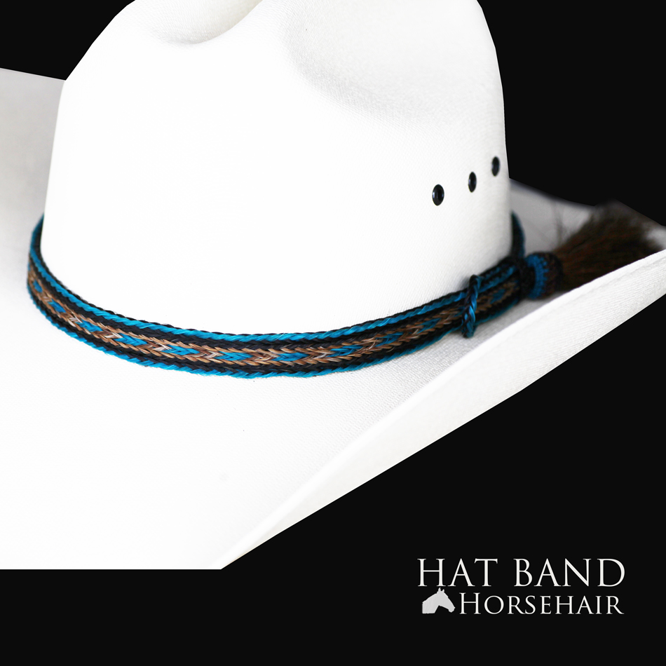 画像1: ホースヘアー 馬毛 ウエスタン ハット バンド（ターコイズ）/Horse Hair Hat Band(Turquoise)